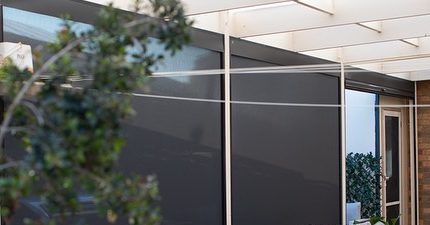 Ziptrak outdoor blinds at a Geelong home.