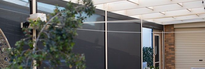 Ziptrak outdoor blinds at a Geelong home.